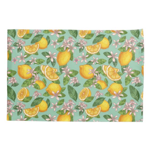 Lemon Pattern Pillow Case Kissenbezug (Rückseite-Links)