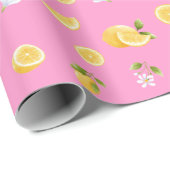 Lemon Pattern Pink Geschenkpapier (Rolleneckpunkt)