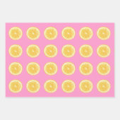 Lemon Pattern Pink Geschenkpapier Set (Vorderseite 3)