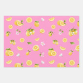 Lemon Pattern Pink Geschenkpapier Set (Vorderseite 2)