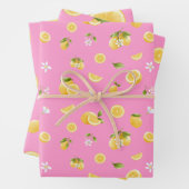 Lemon Pattern Pink Geschenkpapier Set (Beispiel)