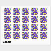 Lemon Pattern Quadratischer Aufkleber (Blatt)