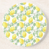 Lemon Pattern Round Sandstone Getränkeuntersetzer (Vorne)