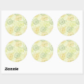 Lemon Pattern Runder Aufkleber (Blatt)