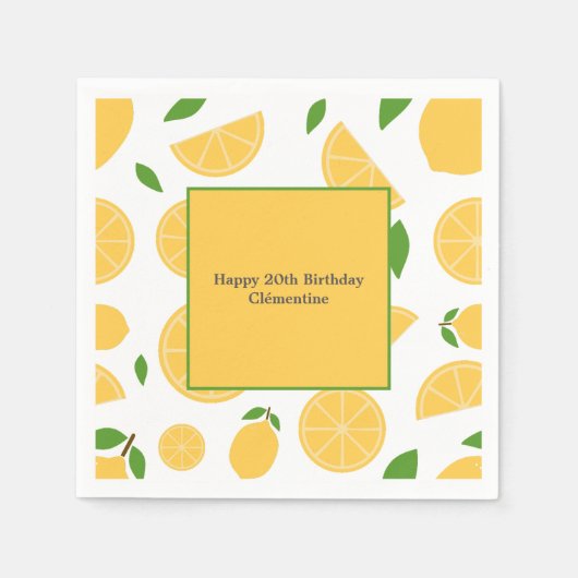 Lemon Pattern Serviette (Vorderseite)