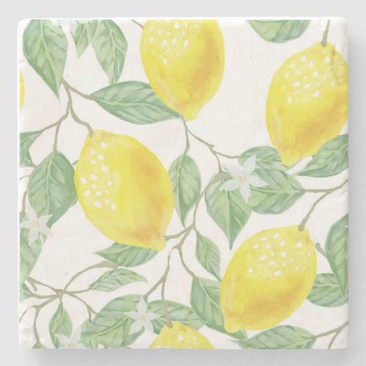 Lemon Pattern Steinuntersetzer (Vorderseite)
