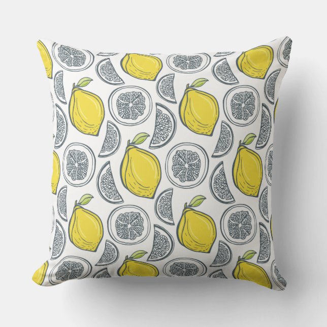 Lemon Pattern werfen Kissen (Vorderseite)