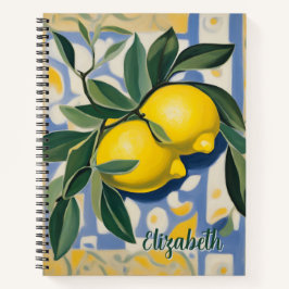 Lemon Personalized Modern Style Recipe Book Notizblock