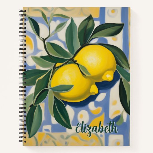 Lemon Personalized Modern Style Recipe Book Notizblock (Vorderseite)