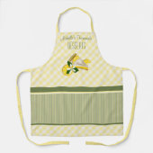 Lemon Pie Dessert Karo und Streifen Schürze (Vorderseite)