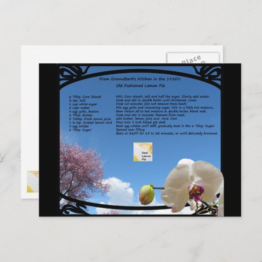 Lemon Pie Rezept Postkarte (Vorne/Hinten)