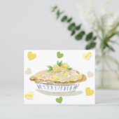 Lemon Pie Watercolor Postkarte (Stehend Vorderseite)