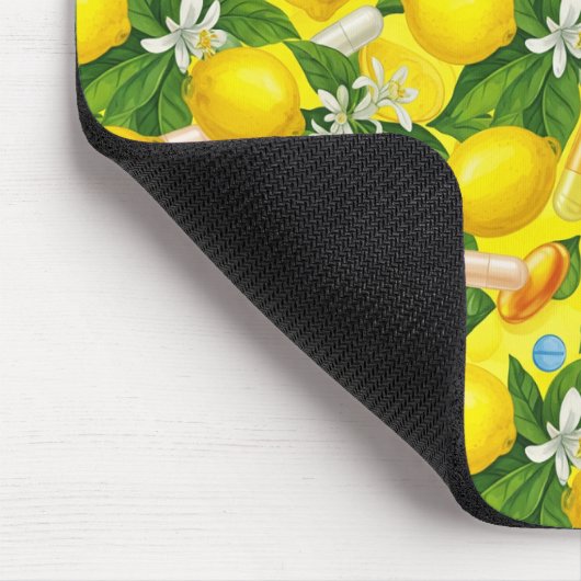 Lemon Pill Pattern Pharmacy Mousepad (Ecke)