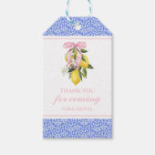 Lemon Pink Bow Geburtstag Geschenkanhänger (Vorderseite)