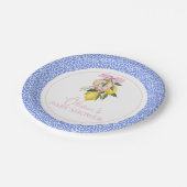 Lemon Pink Bow La Dolce Vita Baby Dusche Pappteller (Schrägansicht)