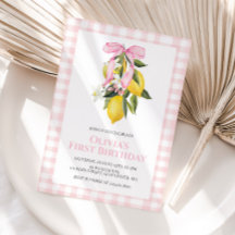 Lemon Pink Bow Preppy Coquette Geburtstag