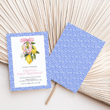 Lemon Pink Bow Preppy Coquette Geburtstag