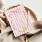 Lemon Pink Bow Wedding Save The Date