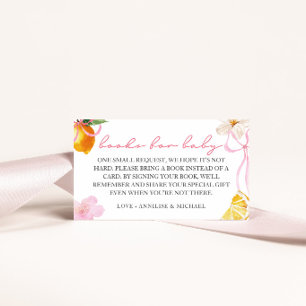 Lemon & Pink Bows Bücher für Baby-Bibliothek Begleitkarte