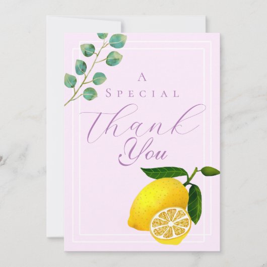 Lemon Pink Vielen Dank Dankeskarte (Vorderseite)