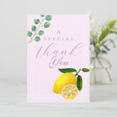 Lemon Pink Vielen Dank Dankeskarte (Stehend Vorderseite)