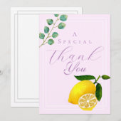 Lemon Pink Vielen Dank Dankeskarte (Vorne/Hinten)