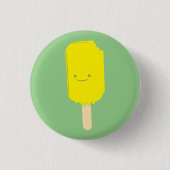 Lemon Popsicle Cartoon Zeichnend Button (Vorderseite)