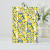Lemon Portugiesisch Azulejo Mittelmeer Santorini Dankeskarte (Stehend Vorderseite)