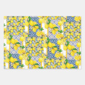 Lemon Portugiesisch Azulejo Mittelmeer Santorini Geschenkpapier Set (Vorderseite 3)