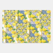Lemon Portugiesisch Azulejo Mittelmeer Santorini Geschenkpapier Set (Vorderseite 2)