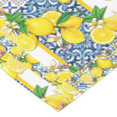Lemon Portugiesisch Azulejo Mittelmeer Santorini Kurzer Tischläufer (Ecke)