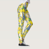 Lemon Portugiesisch Azulejo Mittelmeer Santorini Leggings (Rechts)