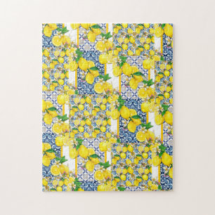 Lemon Portugiesisch Azulejo Mittelmeer Santorini Puzzle
