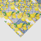 Lemon Portugiesisch Azulejo Mittelmeer Santorini Seidenpapier (Ausschnitt)
