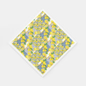 Lemon Portugiesisch Azulejo Mittelmeer Santorini Serviette (Ecke)