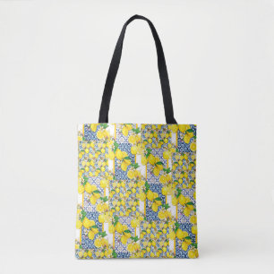 Lemon Portugiesisch Azulejo Mittelmeer Santorini Tasche