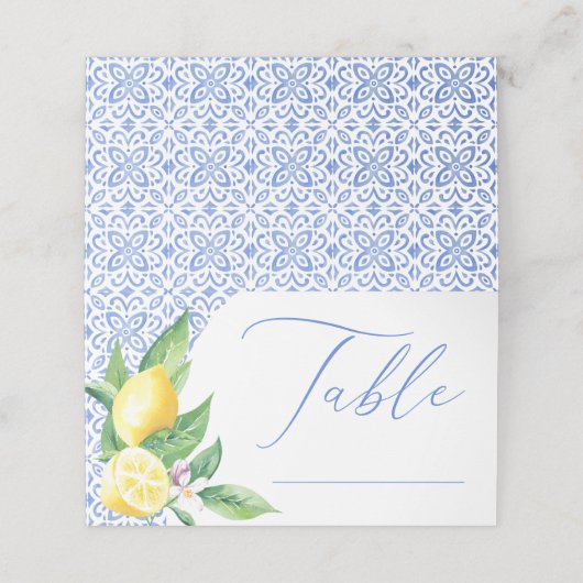 Lemon Positano Brautparty Platzkarte (Außenseite Aufgefaltet)
