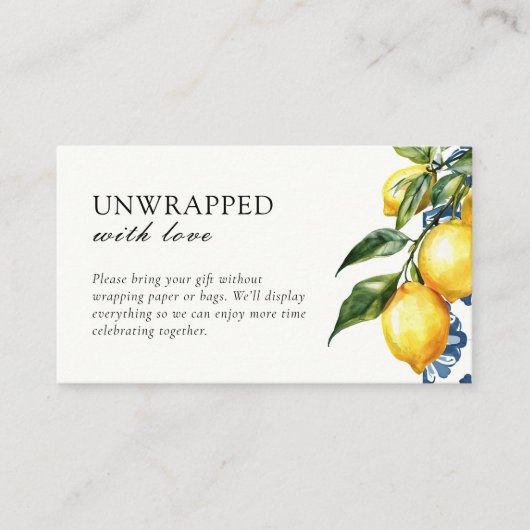 Lemon Positano Display Dusche keine Werbegeschenke Begleitkarte (Vorderseite)