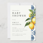 Lemon Positano Italienische Babydusche Einladung (Vorderseite)