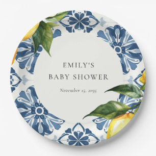 Lemon Positano Italienische Babydusche Pappteller