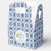 Lemon Positano - Italienischer Blue Tile Favor Box Geschenkschachtel (Geöffnet)