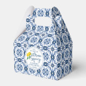 Lemon Positano - Italienischer Blue Tile Favor Box Geschenkschachtel (Vorderseite)