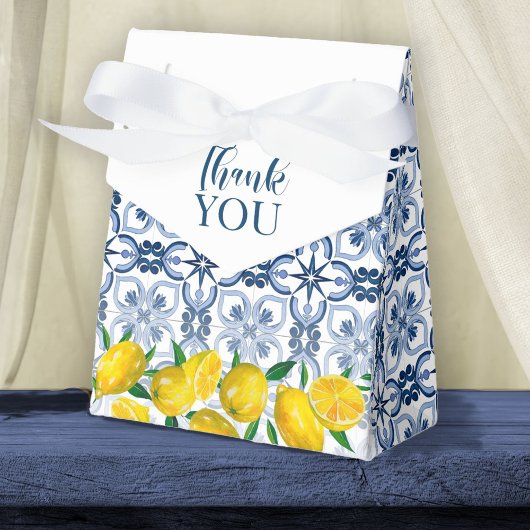 Lemon Positano - Italienischer Blue Tile Favor Box Geschenkschachtel