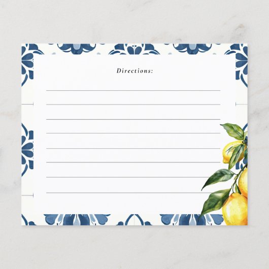 Lemon Positano Italienisches Brautparty Rezept Kar (Rückseite)