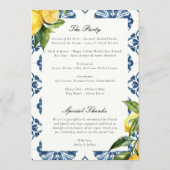 Lemon Positano Italienisches Hochzeitsfeierungspro Programm (Rückseite)