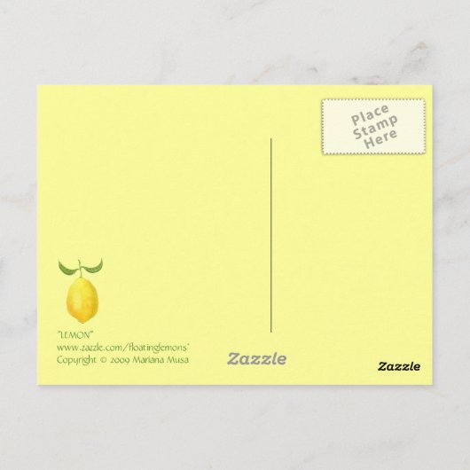 Lemon Postcard Postkarte (Rückseite)
