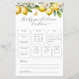 Lemon Predictions & Advice Baby Shower Game