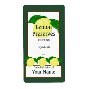 Lemon Preserve Label