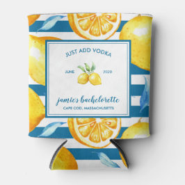 Lemon Print | Citrus Bachelorette Personalisiert Dosenkühler