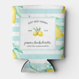 Lemon Print | Citrus Bachelorette Personalisiert Dosenkühler
